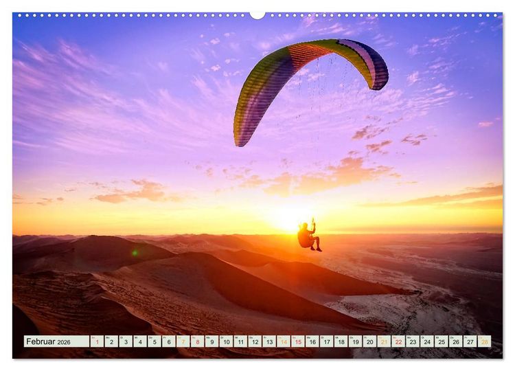 Produktbild: Paragliding - Mut zum Abenteuer (hochwertiger Premium Wandkalender 2026 DIN A2 quer), Kunstdruck in Hochglanz