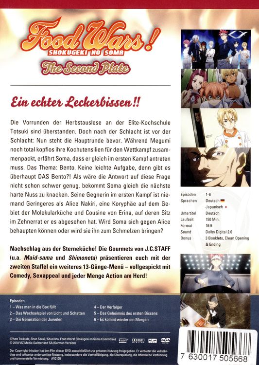 Produktbild: Food Wars! The Second Plate - 2. Staffel - Gesamtausgabe [2 DVDs]