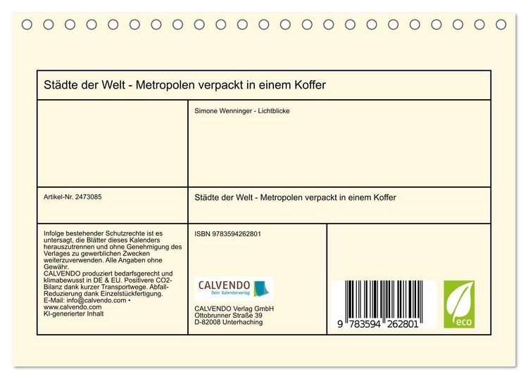 Produktbild: St&auml;dte der Welt - Metropolen verpackt in einem Koffer (Tischkalender 2027 DIN A5 quer), CALVENDO Monatskalender