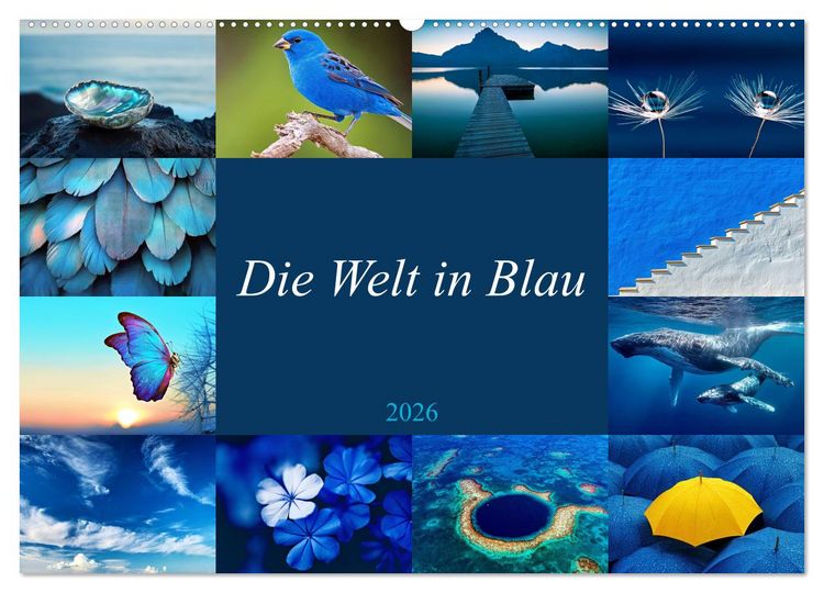Produktbild: Die Welt in Blau (Wandkalender 2026 DIN A2 quer), CALVENDO Monatskalender