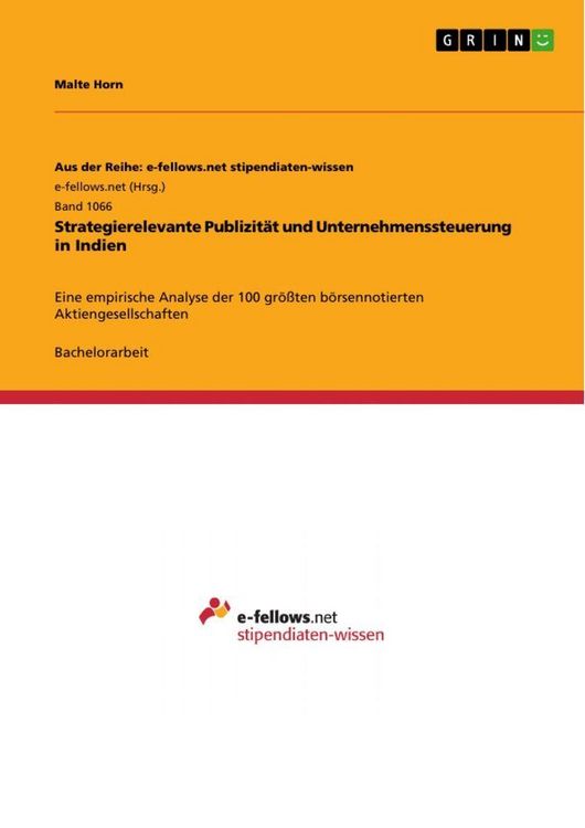 Produktbild: Strategierelevante Publizit&auml;t und Unternehmenssteuerung in Indien