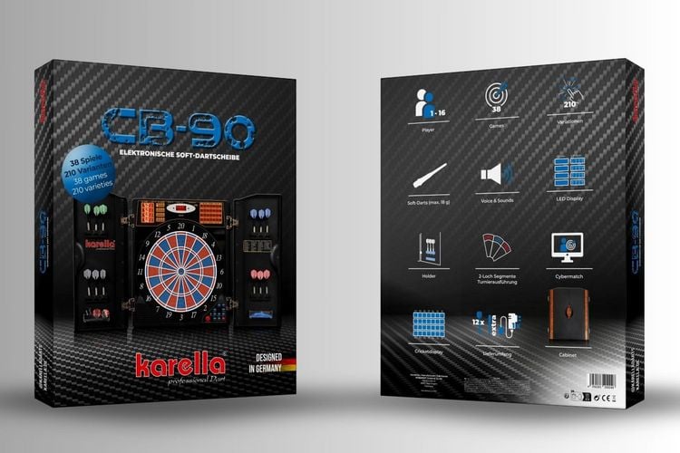 Produktbild: Karella - Dartautomat CB-90 inkl. 12 Darts, Ersatzspitzen, Netzteil