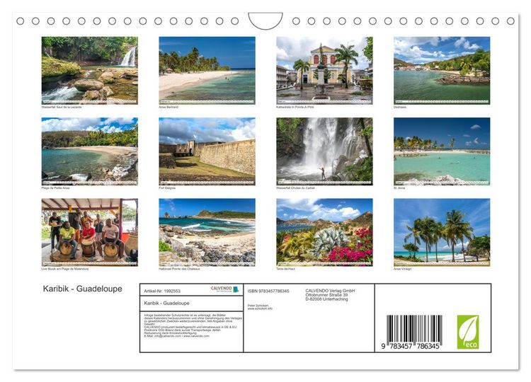 Produktbild: Karibik - Guadeloupe (Wandkalender 2026 DIN A4 quer), CALVENDO Monatskalender