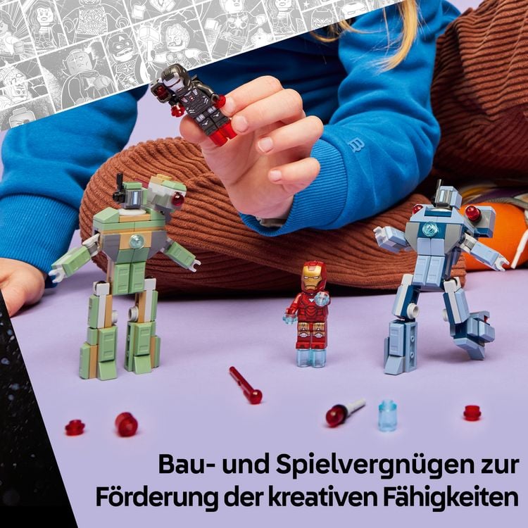 Produktbild: LEGO ǀ Marvel 76320 Iron Man & War Machine vs. Hammer-Drohnen, Spielzeug