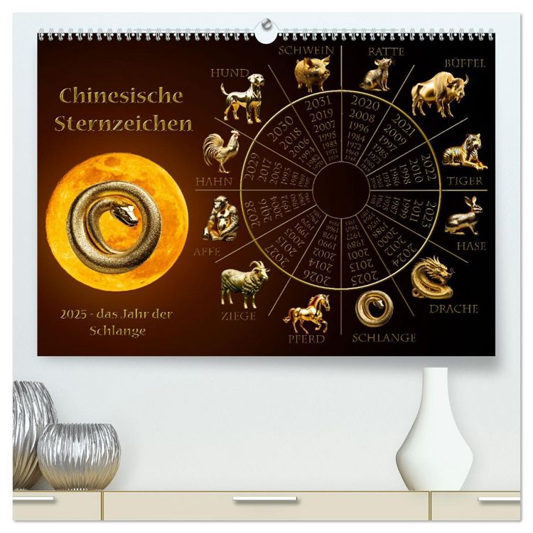 Produktbild: Chinesische Sternzeichen (hochwertiger Premium Wandkalender 2026 DIN A2 quer), Kunstdruck in Hochglanz