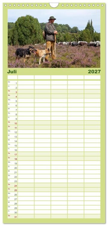 Produktbild: Familienplaner 2027 - Die L&uuml;neburger Heide - Ausflugsziel im Norden mit 5 Spalten (Wandkalender, 21 x 45 cm) CALVENDO