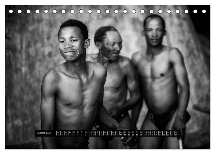 Produktbild: Menschen Afrikas schwarzwei&szlig; (Tischkalender 2026 DIN A5 quer), CALVENDO Monatskalender