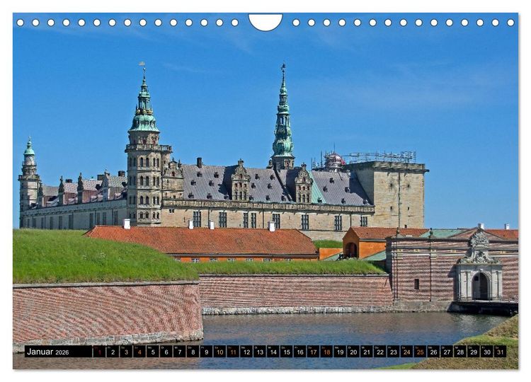 Produktbild: Schl&ouml;sser in D&auml;nemark (Wandkalender 2026 DIN A4 quer), CALVENDO Monatskalender