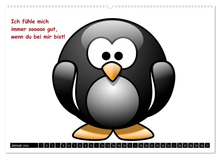 Produktbild: Pinguine im siebten Himmel! (hochwertiger Premium Wandkalender 2026 DIN A2 quer), Kunstdruck in Hochglanz