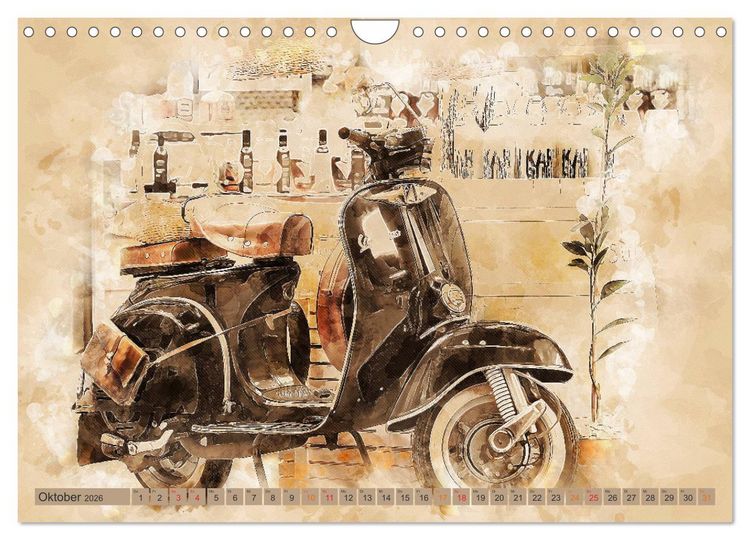 Produktbild: Mototrroller - Vesparade (Wandkalender 2026 DIN A4 quer), CALVENDO Monatskalender