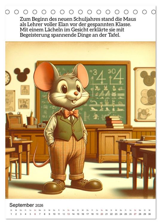 Produktbild: Die Maus - Mit Zw&ouml;lf munteren M&auml;usemomenten durchs Jahr (Tischkalender 2026 DIN A5 hoch), CALVENDO Monatskalender