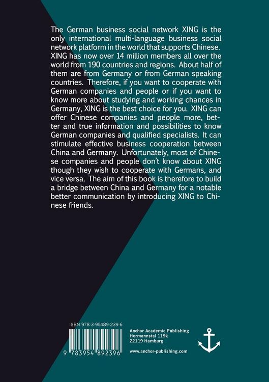 Produktbild: German Business Social Network XING: Shortcut for doing business with Germans (published in Mandarin)