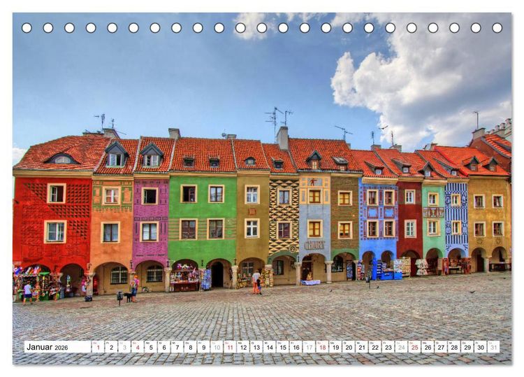 Produktbild: Posen Poznan - Bunte und strahlende Akzente (Tischkalender 2026 DIN A5 quer), CALVENDO Monatskalender