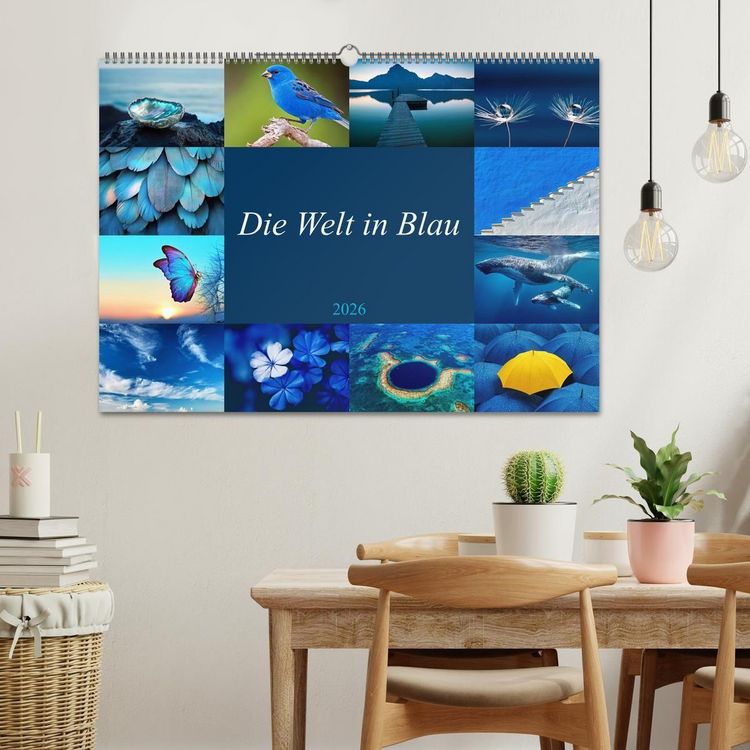Produktbild: Die Welt in Blau (Wandkalender 2026 DIN A2 quer), CALVENDO Monatskalender