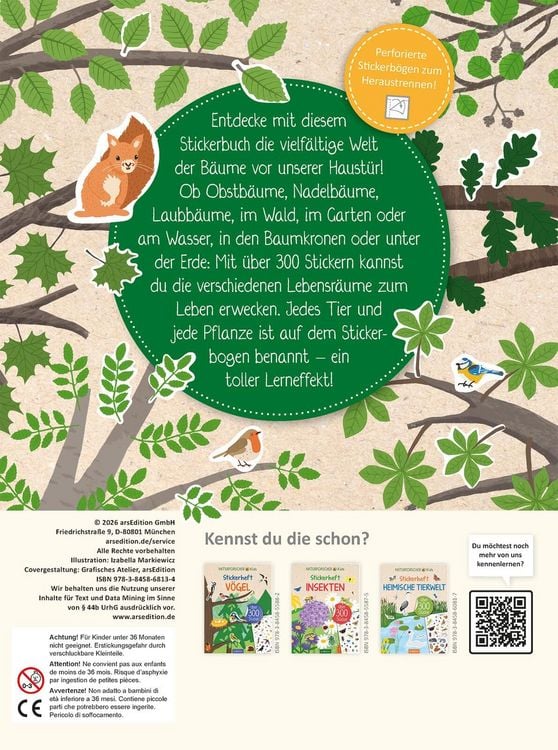 Produktbild: Naturforscher-Kids &ndash; Stickerheft B&auml;ume