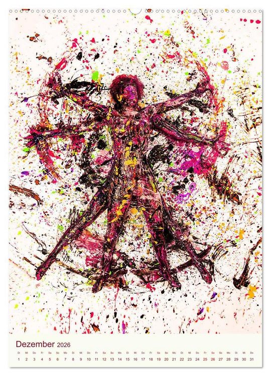 Produktbild: Farbakte - Action Paintings (Wandkalender 2026 DIN A2 hoch), CALVENDO Monatskalender