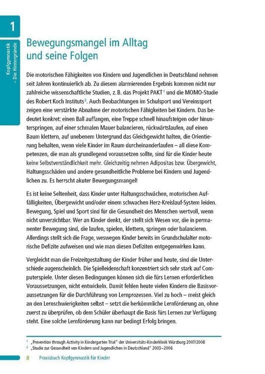 Produktbild: Praxisbuch Kopfgymnastik f&uuml;r Kinder