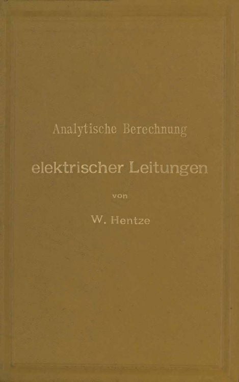 Produktbild: Analytische Berechnung elektrischer Leitungen