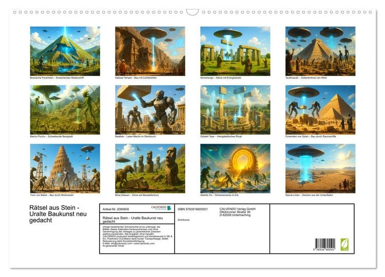 Produktbild: R&auml;tsel aus Stein - Uralte Baukunst neu gedacht (Wandkalender 2026 DIN A2 quer), CALVENDO Monatskalender