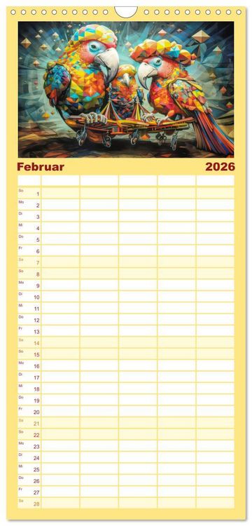 Produktbild: Familienplaner 2026 - Zirkusfantasien - Bezaubernd fremdartig mit 5 Spalten (Wandkalender, 21 x 45 cm) CALVENDO