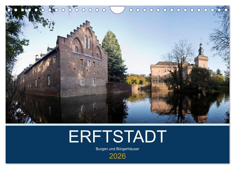 Produktbild: ERFTSTADT - Burgen und B&uuml;rgerh&auml;user (Wandkalender 2026 DIN A4 quer), CALVENDO Monatskalender