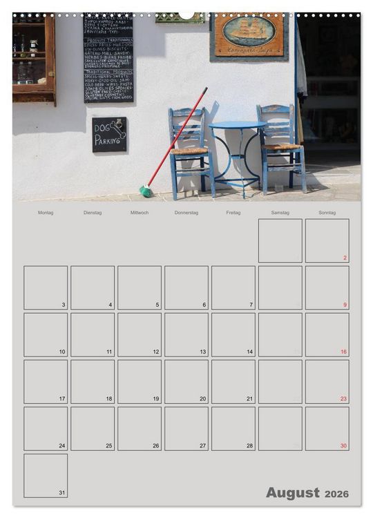 Produktbild: Kykladen, Perlen der &Auml;g&auml;is (Wandkalender 2026 DIN A2 hoch), CALVENDO Monatskalender