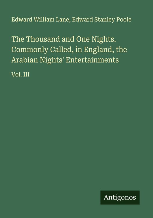 Produktbild: The Thousand and One Nights. Commonly Called, in England, the Arabian Nights' Entertainments