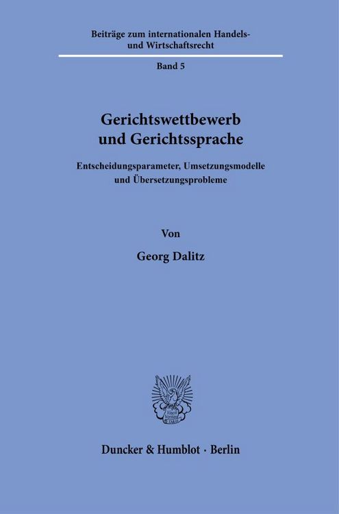 Produktbild: Gerichtswettbewerb und Gerichtssprache