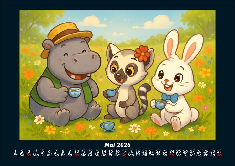 Produktbild: Sash, Lulu & Bouncy - Freunde f&uuml;rs ganze Jahr 2026 Fotokalender DIN A4