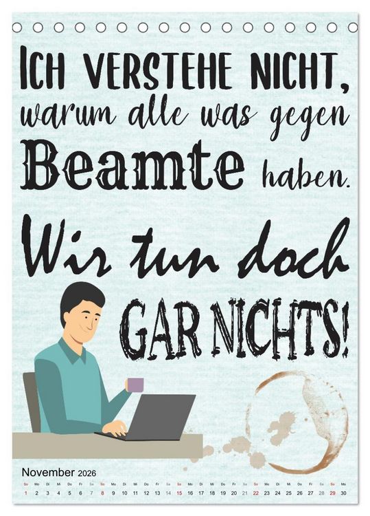 Produktbild: Beamten-Spr&uuml;che (Tischkalender 2026 DIN A5 hoch), CALVENDO Monatskalender