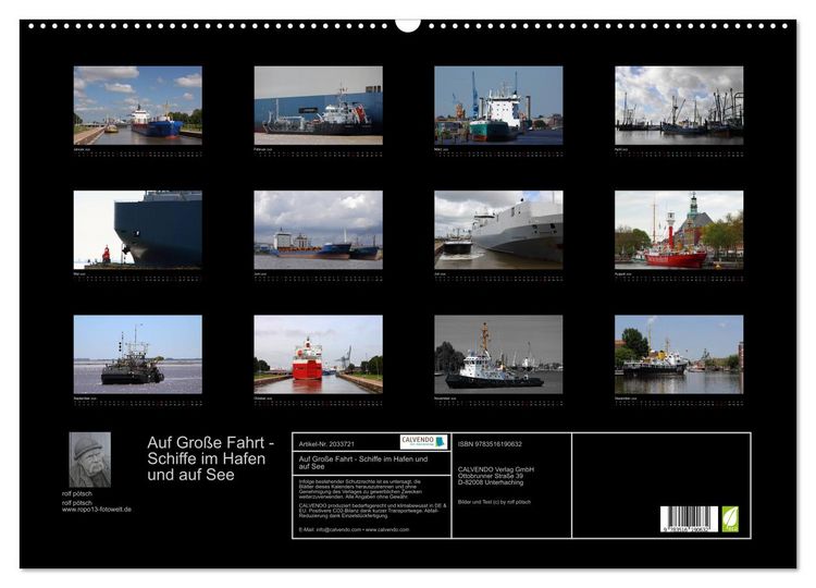 Produktbild: Auf Gro&szlig;e Fahrt - Schiffe im Hafen und auf See (Wandkalender 2026 DIN A2 quer), CALVENDO Monatskalender