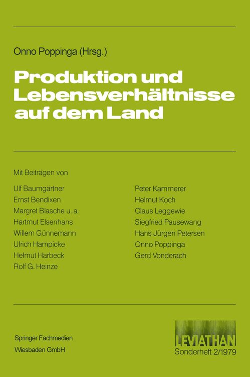 Bild vom Artikel Produktion und Lebensverhältnisse auf dem Land vom Autor Onno Popping