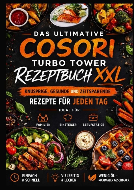 Produktbild: Das ultimative COSORI Turbo Tower Rezeptbuch XXL: Knusprige, gesunde und zeitsparende Rezepte f&uuml;r jeden Tag