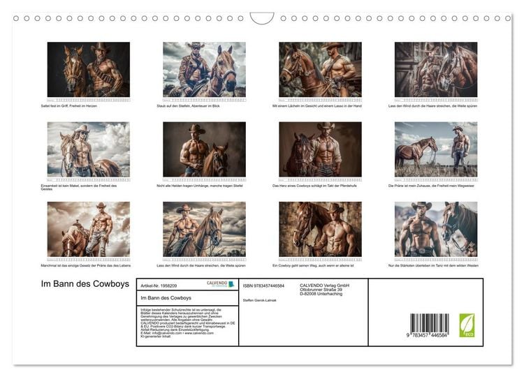 Produktbild: Im Bann des Cowboys (Wandkalender 2026 DIN A3 quer), CALVENDO Monatskalender