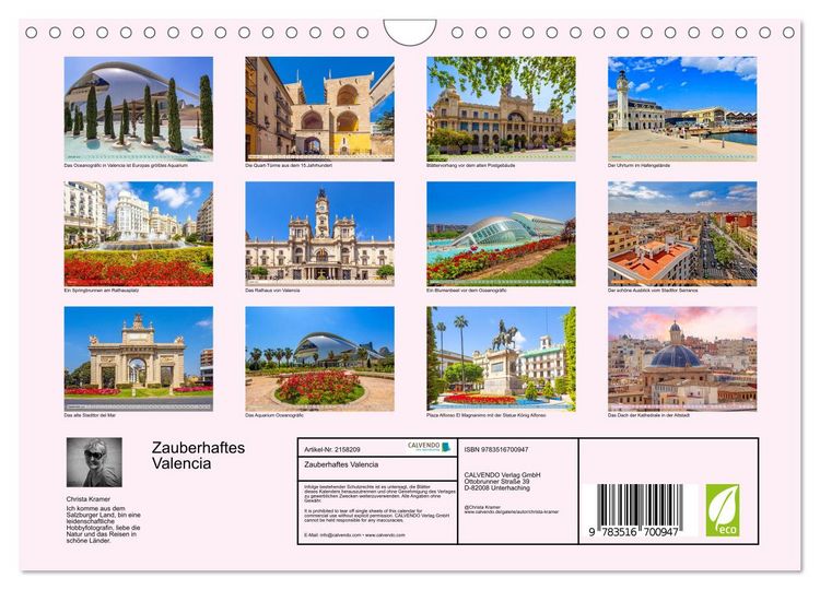 Produktbild: Zauberhaftes Valencia (Wandkalender 2026 DIN A4 quer), CALVENDO Monatskalender