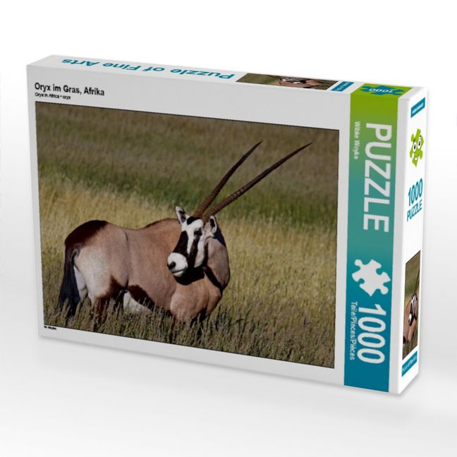 Produktbild: CALVENDO Puzzle Oryx im Gras, Afrika | 1000 Teile Lege-Gr&ouml;&szlig;e 64x48cm Foto-Puzzle f&uuml;r gl&uuml;ckliche Stunden