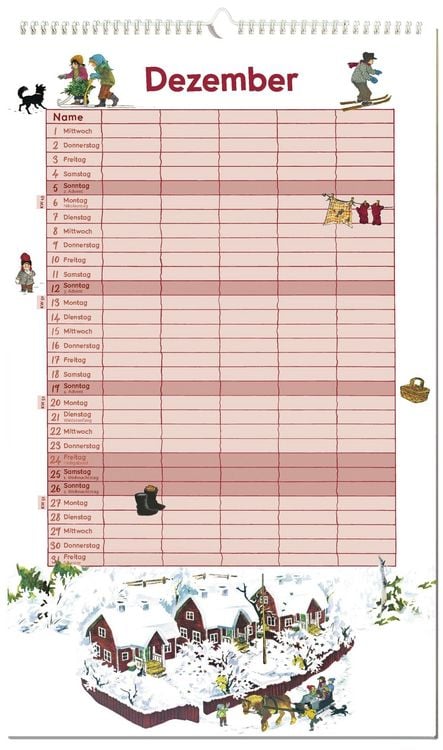 Produktbild: Astrid Lindgren Familienkalender 2027