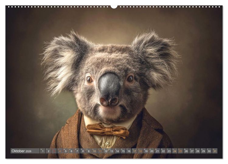 Produktbild: Tierisch gut angezogen (hochwertiger Premium Wandkalender 2026 DIN A2 quer), Kunstdruck in Hochglanz