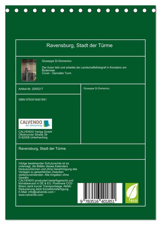 Produktbild: Ravensburg, Stadt der T&uuml;rme (Tischkalender 2026 DIN A5 hoch), CALVENDO Monatskalender