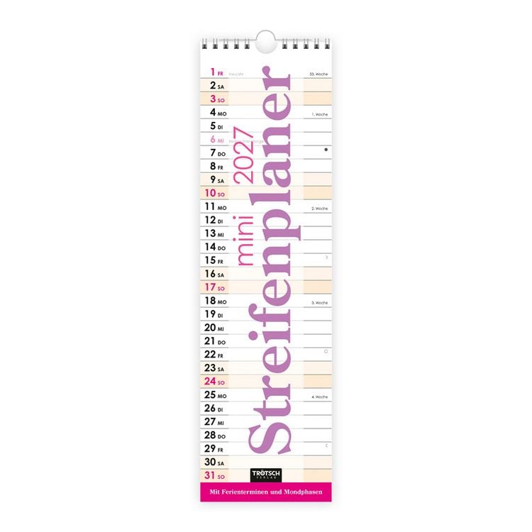 Produktbild: TR&Ouml;TSCH - Streifenkalender Mini Violett 2027