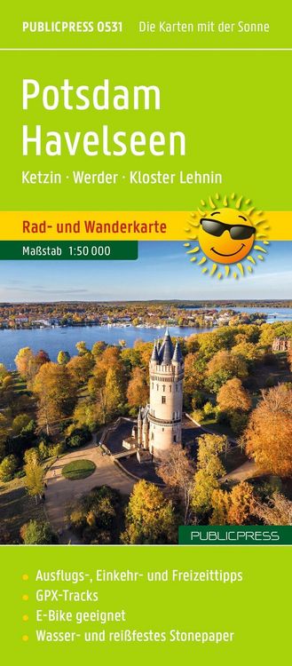 Produktbild: Publicpress Rad- und Wanderkarte Potsdam, Havelseen, Ketzin, Warder, Kloster Lehnin 1:50.000