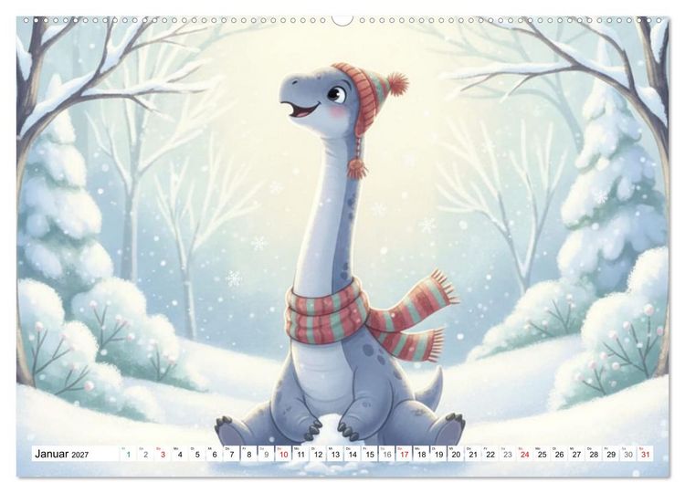 Produktbild: Dino-Babys Jahresreise (Wandkalender 2027 DIN A2 quer), CALVENDO Monatskalender
