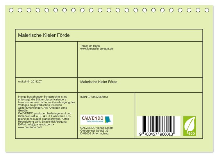 Produktbild: Malerische Kieler F&ouml;rde (Tischkalender 2026 DIN A5 quer), CALVENDO Monatskalender