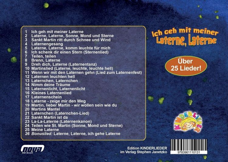 Produktbild: Ich geh mit meiner Laterne, Laterne - Das Liederbuch