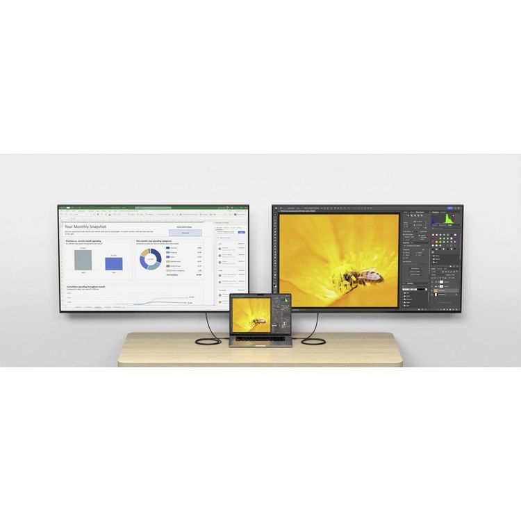 Produktbild: Satechi Thunderbolt&trade;-Kabel Thunderbolt&trade; 4 USB-C&reg; 1.00m Schwarz, Silber ST-YTB100K