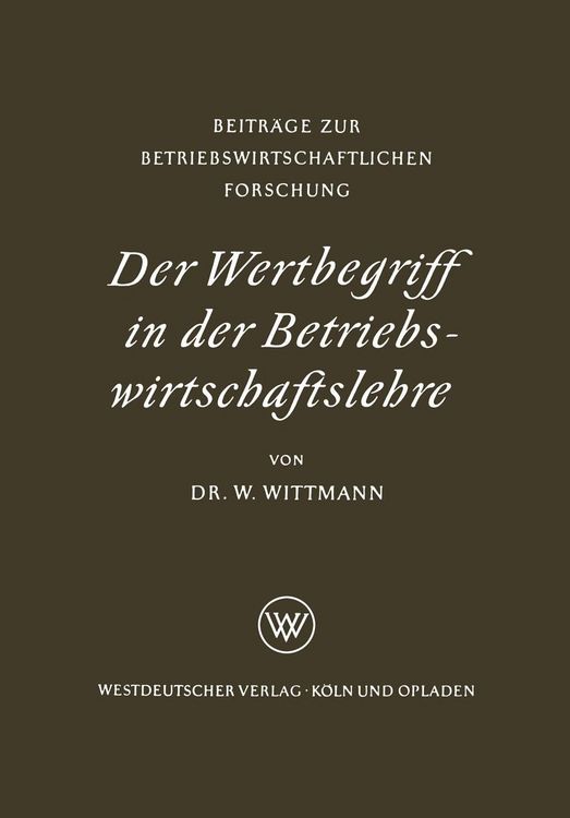 Produktbild: Der Wertbegriff in der Betriebswirtschaftslehre