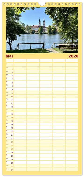 Produktbild: Familienplaner 2026 - S&uuml;ddeutschland im Fokus mit 5 Spalten (Wandkalender, 21 x 45 cm) CALVENDO
