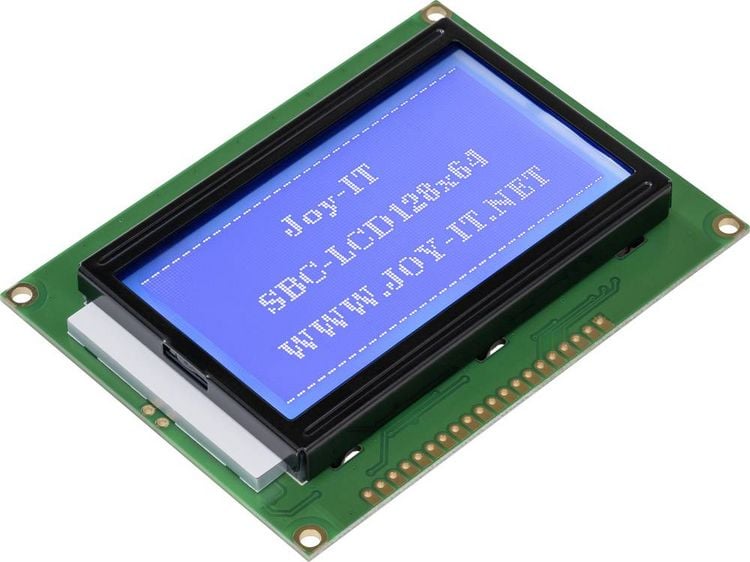 Produktbild: Joy-it LCD-Display Wei&szlig; Blau 128 x 64 Pixel (B x H x T) 93 x 70 x 12mm