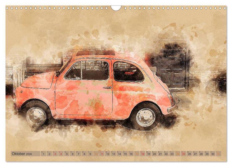 Produktbild: Kult-Autos, Nuova 500 (Wandkalender 2026 DIN A3 quer), CALVENDO Monatskalender