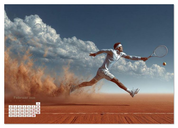 Produktbild: Aufschlag &ndash; Punkt &ndash; Applaus (Wandkalender 2026 DIN A3 quer), CALVENDO Monatskalender